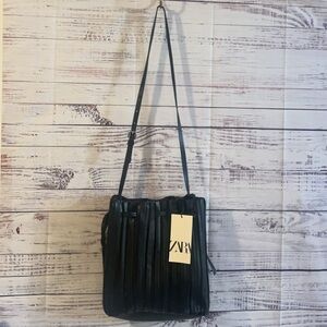 ZARA Black Pleated Bag